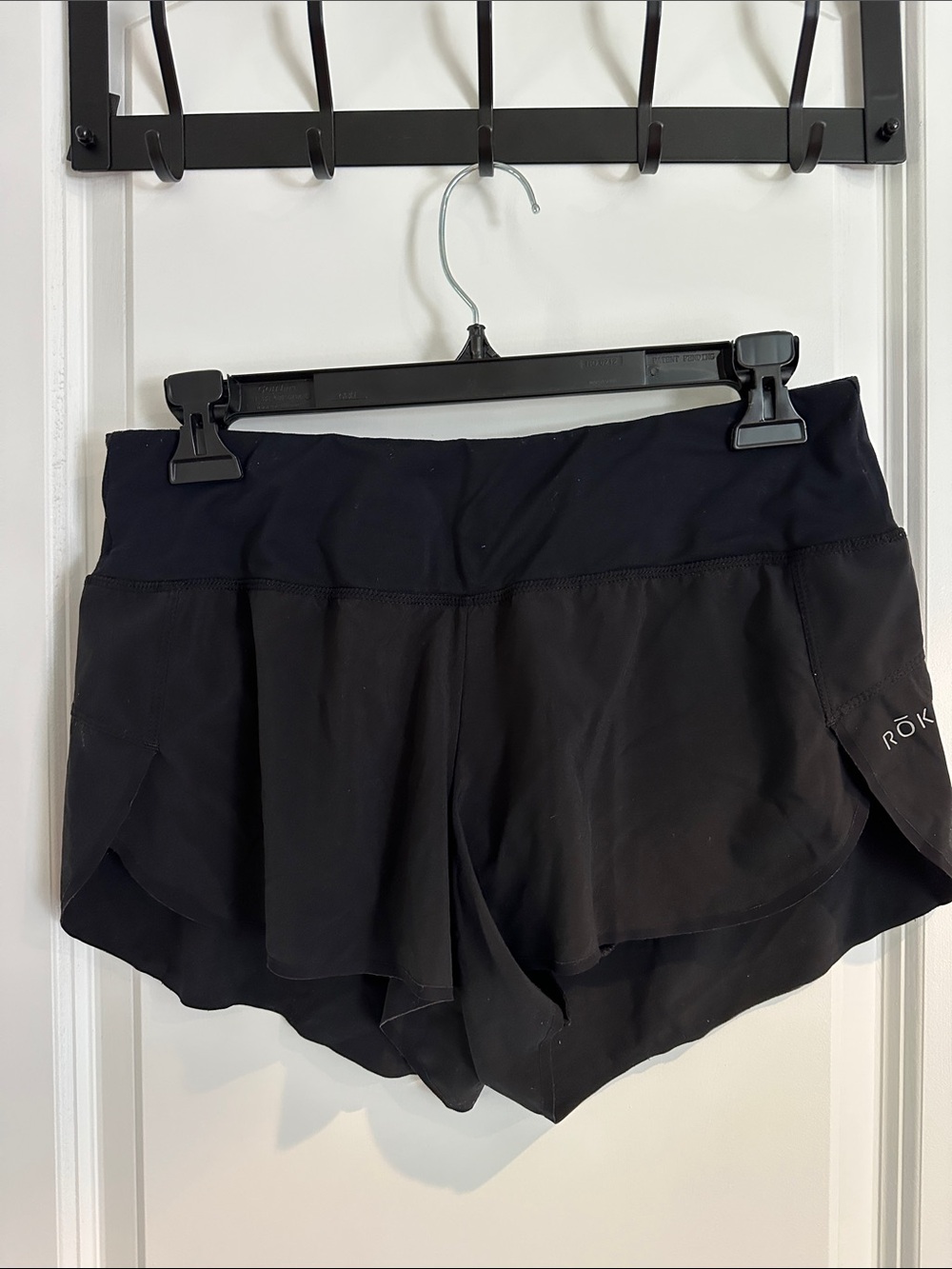 Roka Women's Black Layered Lined Running Shorts